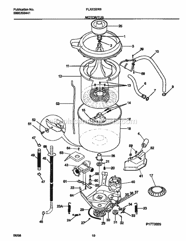 Frigidaire FLXE52RBT7 Frigidaire Laundry Center Motor / Tub Diagram