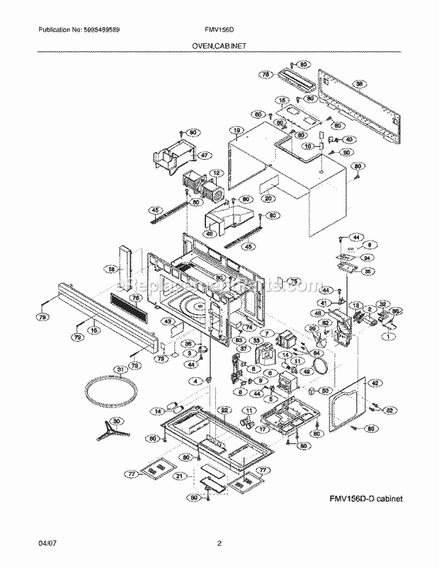 Frigidaire FMV156DQD Microwave Hood Combo Microwave/Hood Combo Oven / Cabinet Diagram