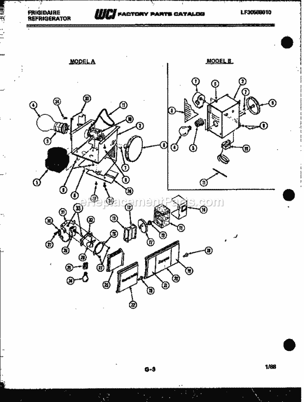 Frigidaire FPE22V3AH2 Side-By-Side Refrigerator Side by Side Refrigerator Control Assembly, Damp Diagram