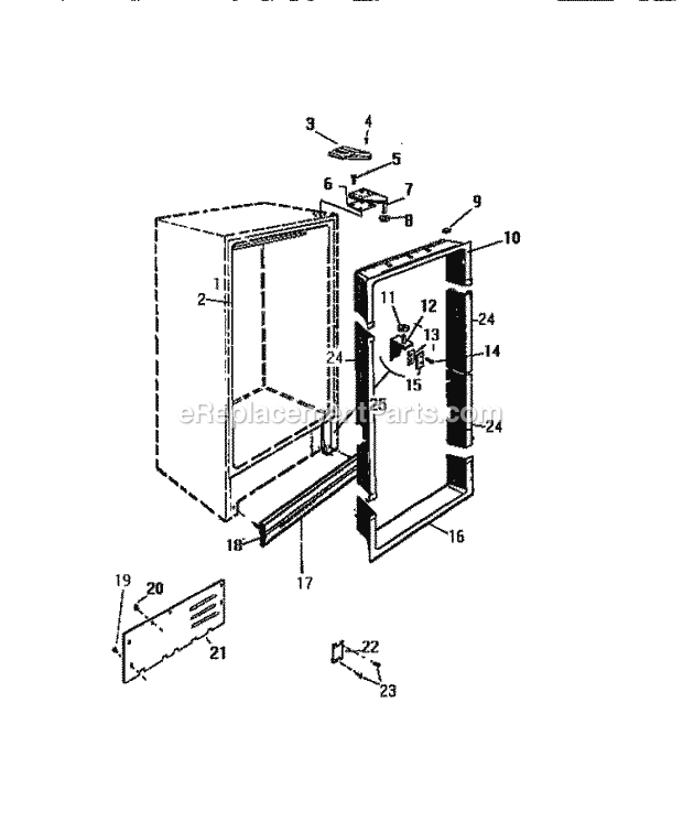 Frigidaire FR017RRW2 Wwh(V1) / Upright Freezer Front Panel Diagram