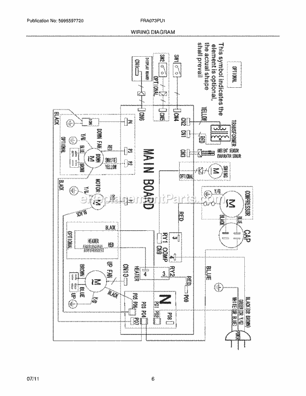 Frigidaire FRA073PU11 Air Conditioner Page C Diagram