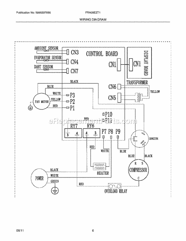 Frigidaire FRA08EZT112 Air Conditioner Page C Diagram