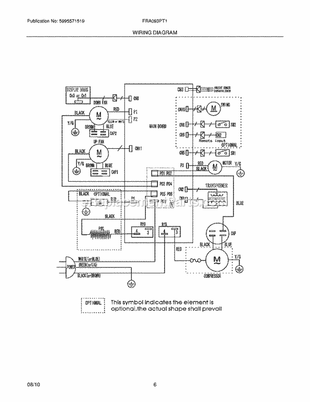 Frigidaire FRA093PT10 Air Conditioner Page C Diagram