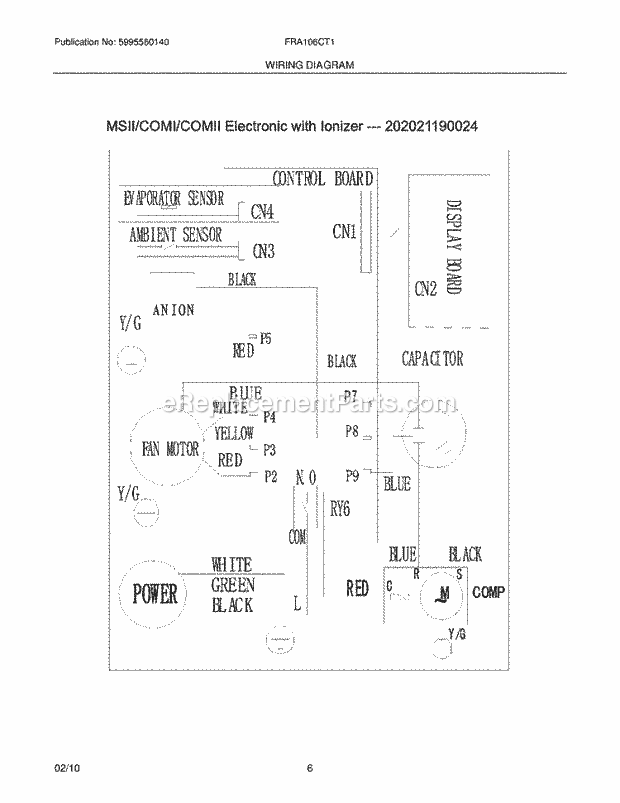 Frigidaire FRA106CT14 Air Conditioner Page C Diagram