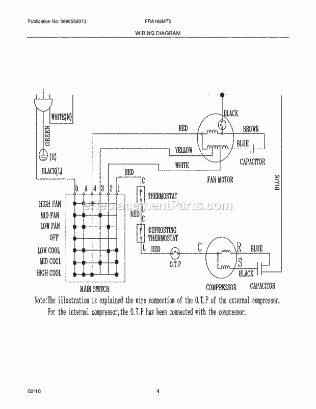 Frigidaire FRA182MT20 Air Conditioner Page C Diagram