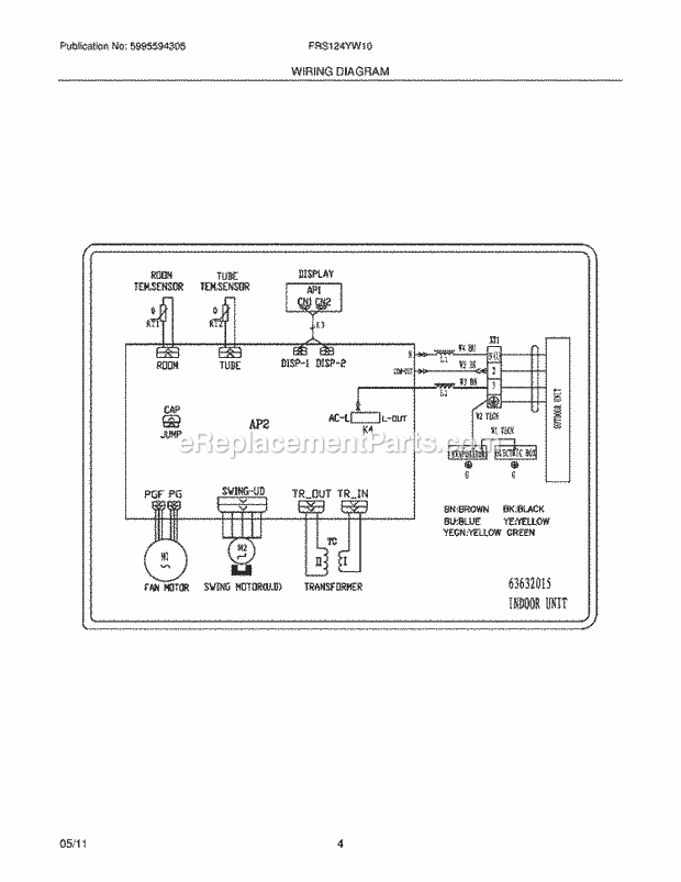 Frigidaire FRS124YW10 Air Conditioner Page C Diagram