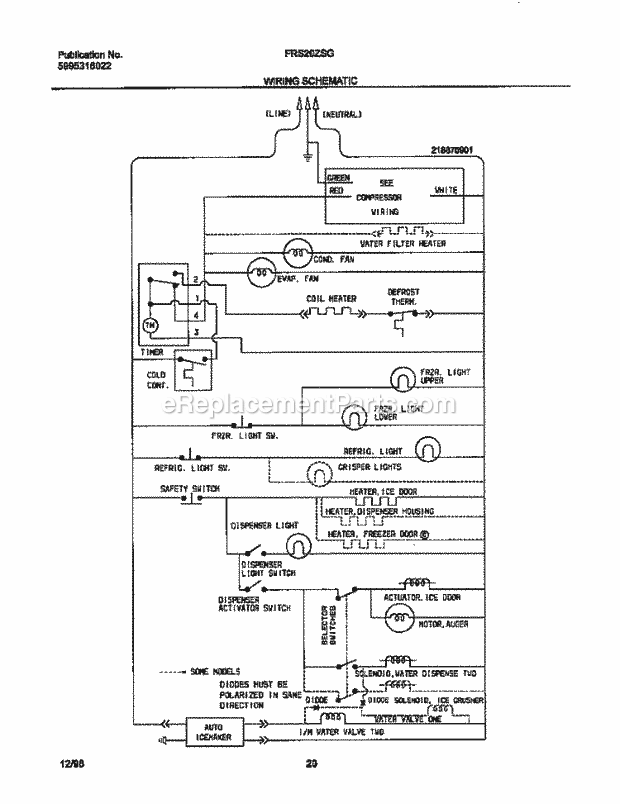Frigidaire FRS20ZSGB2 Side-By-Side Side-By-Side Page K Diagram