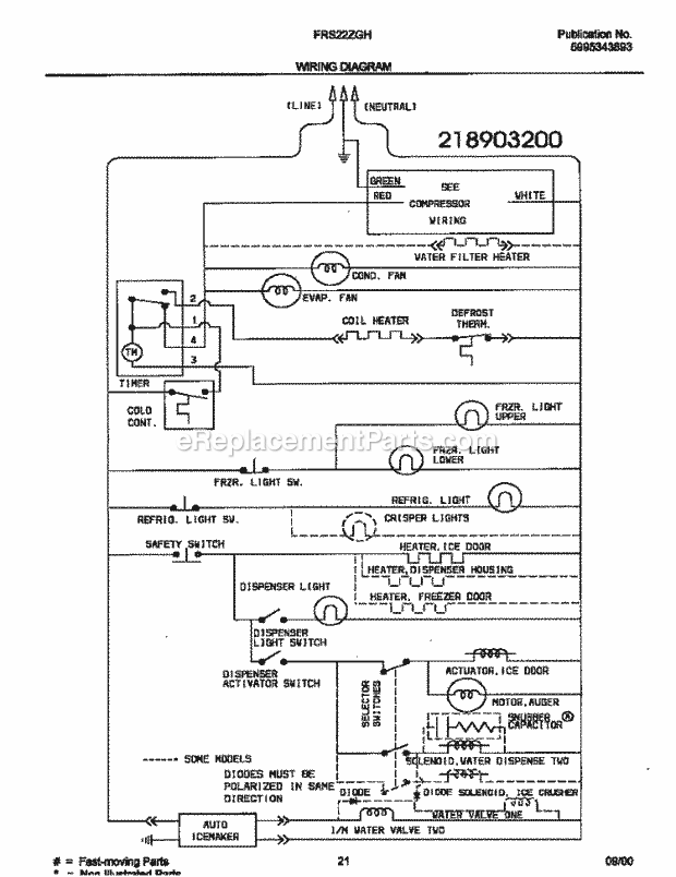 Frigidaire FRS22ZGHW5 Side-By-Side Frigidaire/Refrigerator Page K Diagram