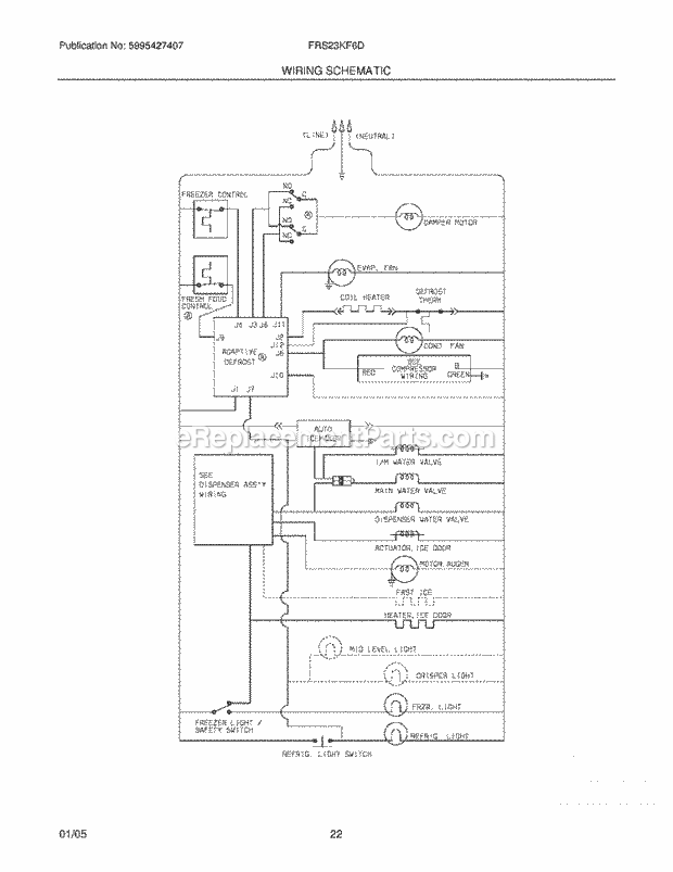 Frigidaire FRS23KF6DB8 Side-By-Side Refrigerator Page L Diagram