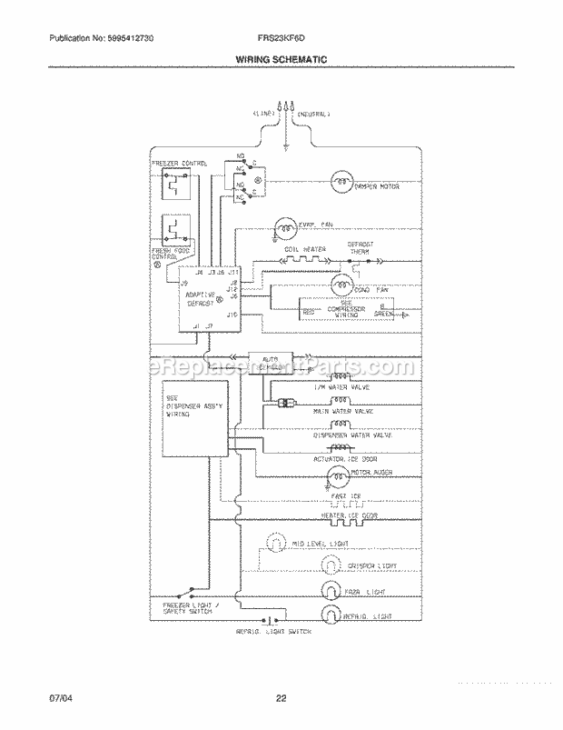 Frigidaire FRS23KF6DW0 Side-By-Side Refrigerator Page L Diagram