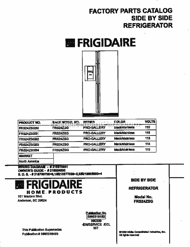 Frigidaire FRS24ZSGB3 Side-By-Side Frigidaire/Refrigerator Page C Diagram