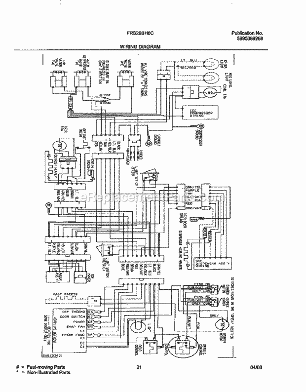 Frigidaire FRS26BH6CQ0 Side-By-Side Sxs Refrigerator Page K Diagram
