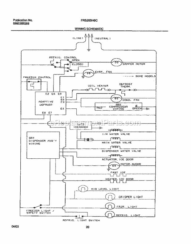 Frigidaire FRS26BH6CQ0 Side-By-Side Sxs Refrigerator Page L Diagram