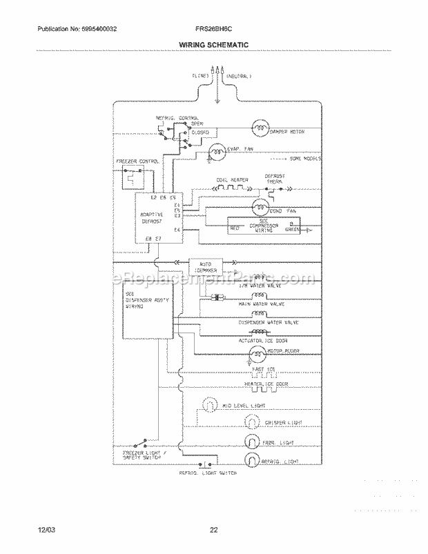 Frigidaire FRS26BH6CQ3 Side-By-Side Sxs Refrigerator Page L Diagram