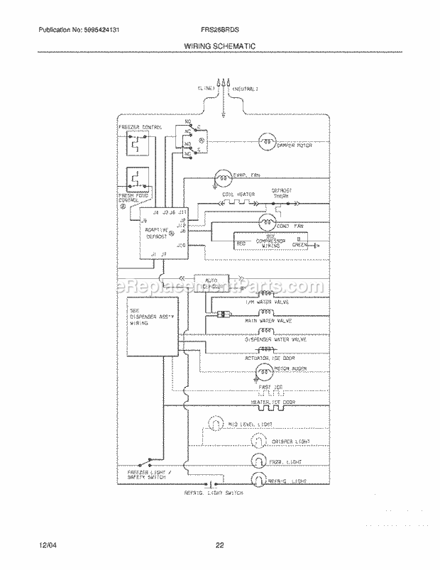 Frigidaire FRS26BRDSB2 Side-By-Side Refrigerator Page L Diagram