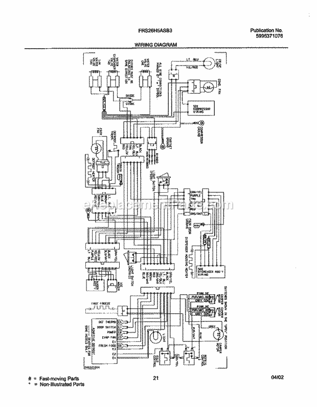 Frigidaire FRS26H5ASB3 Side-By-Side Refrigerator Page K Diagram