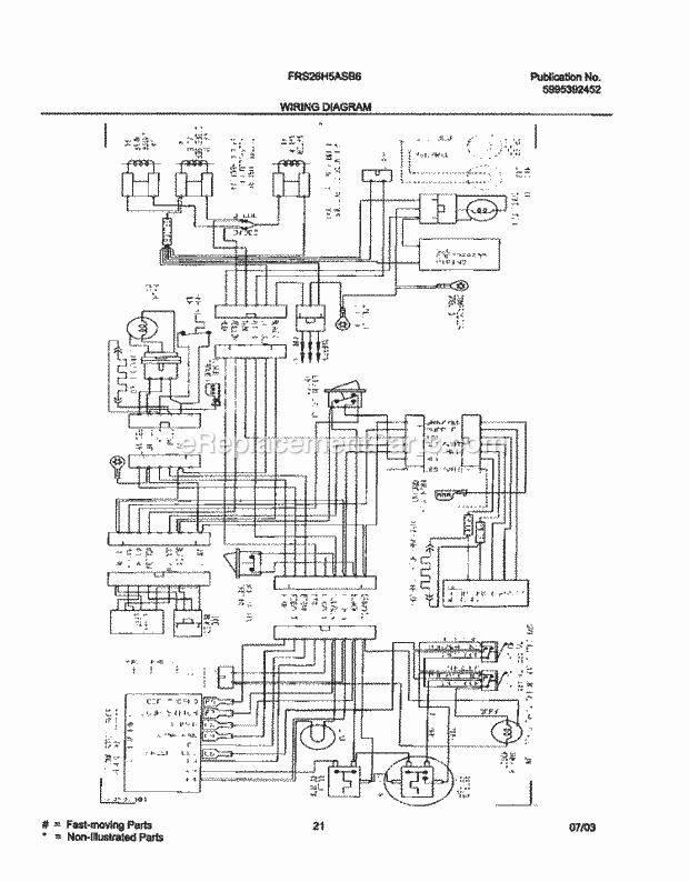 Frigidaire FRS26H5ASB6 Side-By-Side Refrigerator Page K Diagram