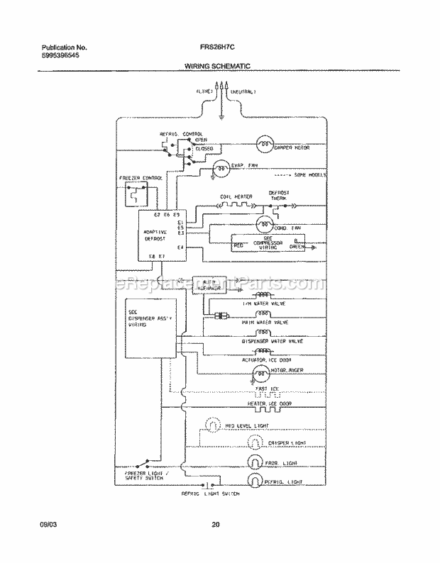 Frigidaire FRS26H7CQ2 Side-By-Side Refrigerator Page L Diagram