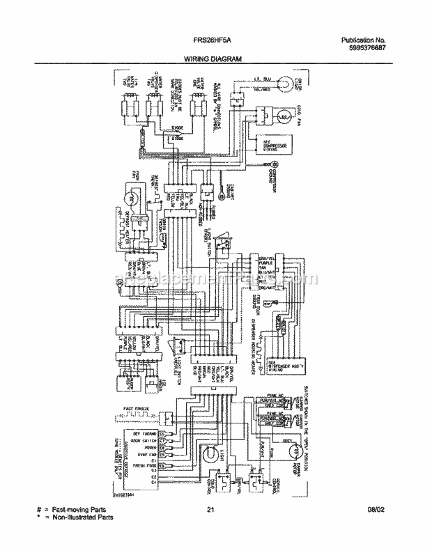 Frigidaire FRS26HF5AB4 Side-By-Side Refrigerator Page K Diagram