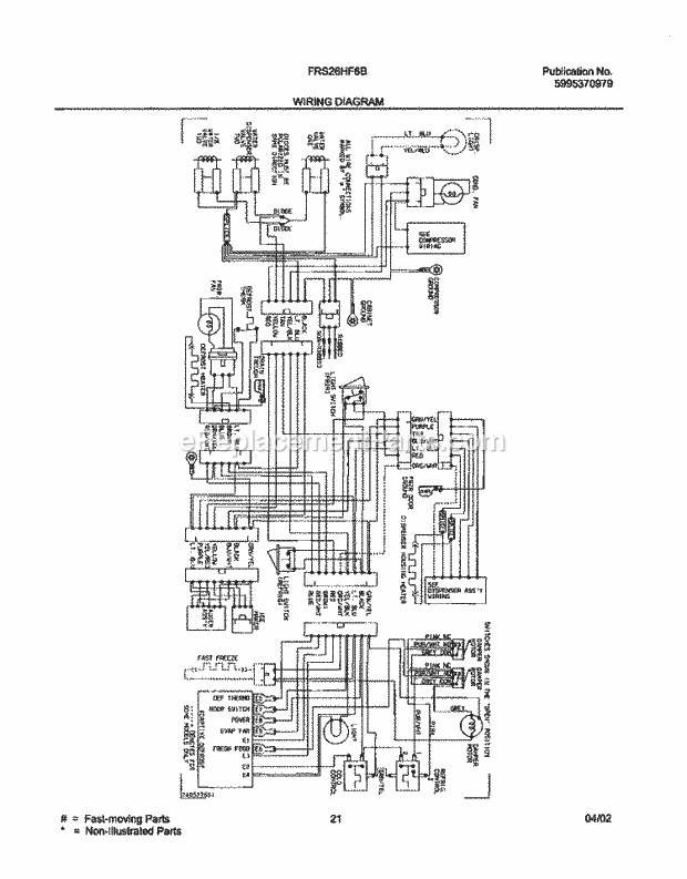 Frigidaire FRS26HF6BB0 Side-By-Side Refrigerator Page K Diagram