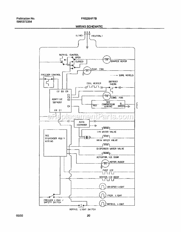 Frigidaire FRS26HF7BW0 Side-By-Side Refrigerator Page L Diagram