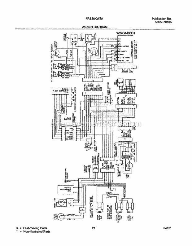 Frigidaire FRS26KW3AW4 Side-By-Side Side-By-Side Refrigerator Page K Diagram