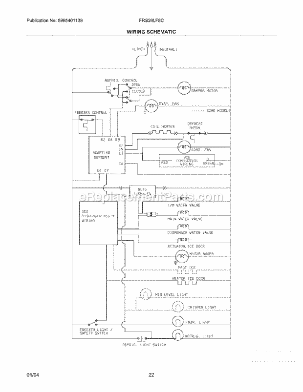 Frigidaire FRS26LF8CQ0 Side-By-Side Refrigerator Page L Diagram