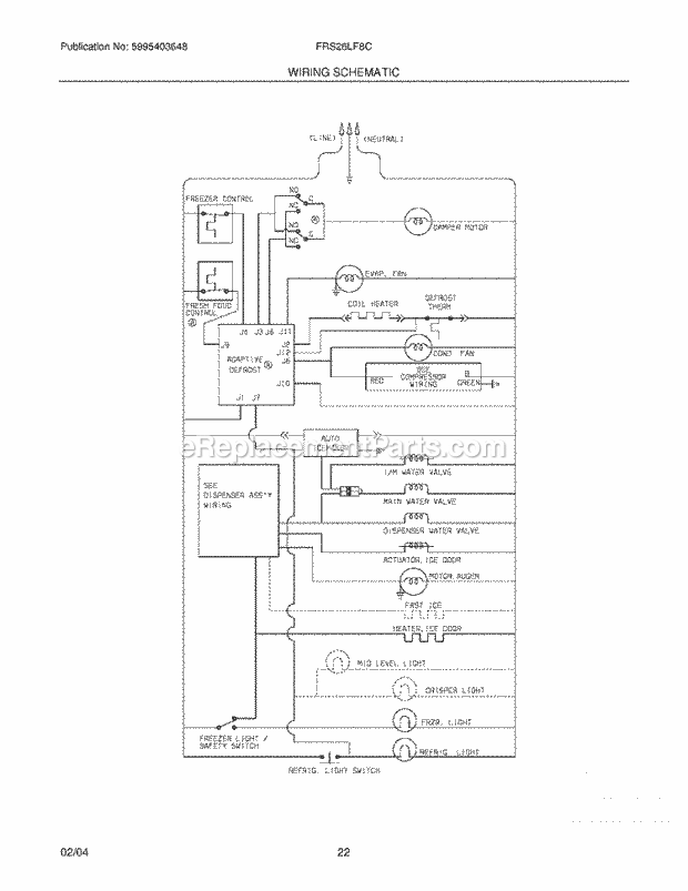 Frigidaire FRS26LF8CQ1 Side-By-Side Refrigerator Page L Diagram