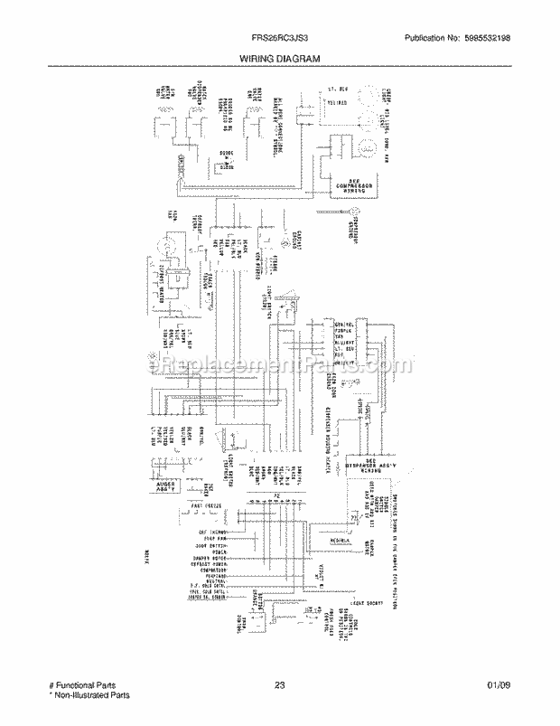 Frigidaire FRS26RC3JS3 Refrigerator Page K Diagram