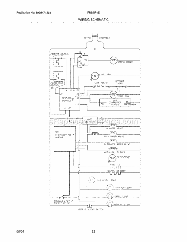 Frigidaire FRS3R4EB9 Side-By-Side Refrigerator Page L Diagram