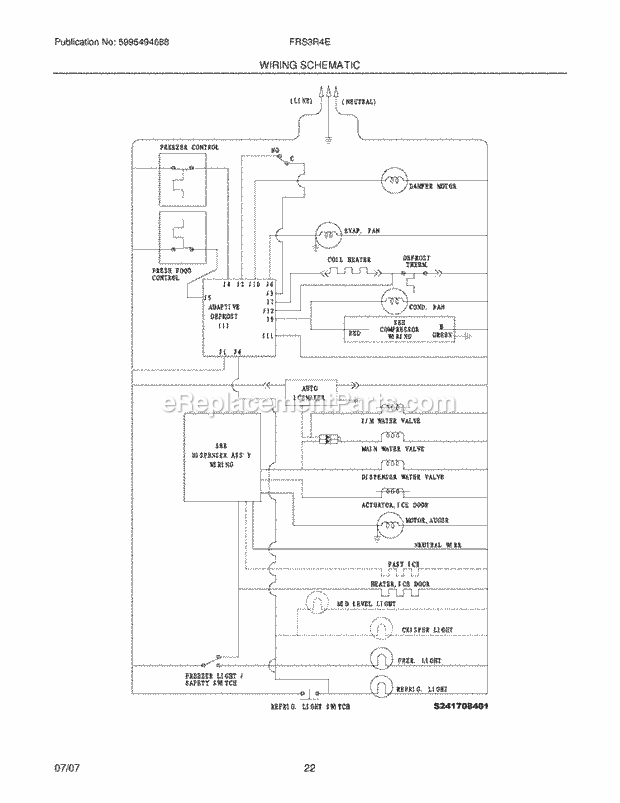 Frigidaire FRS3R4EWC Side-By-Side Refrigerator Page L Diagram