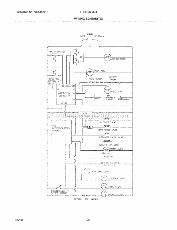 Frigidaire FRS3R5EMB4 Side-By-Side Refrigerator Page L Diagram