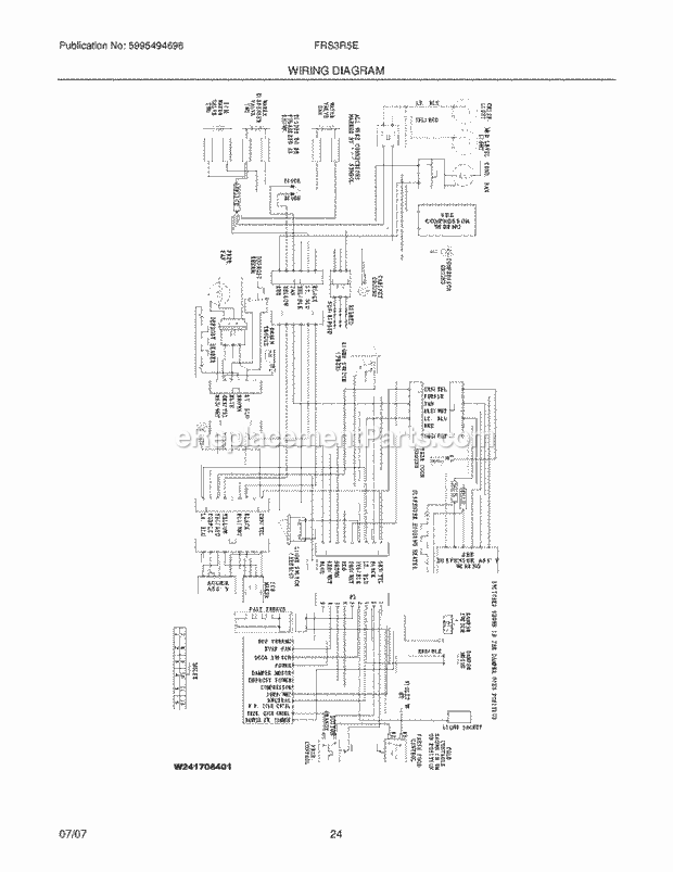 Frigidaire FRS3R5EMB8 Side-By-Side Refrigerator Page M Diagram