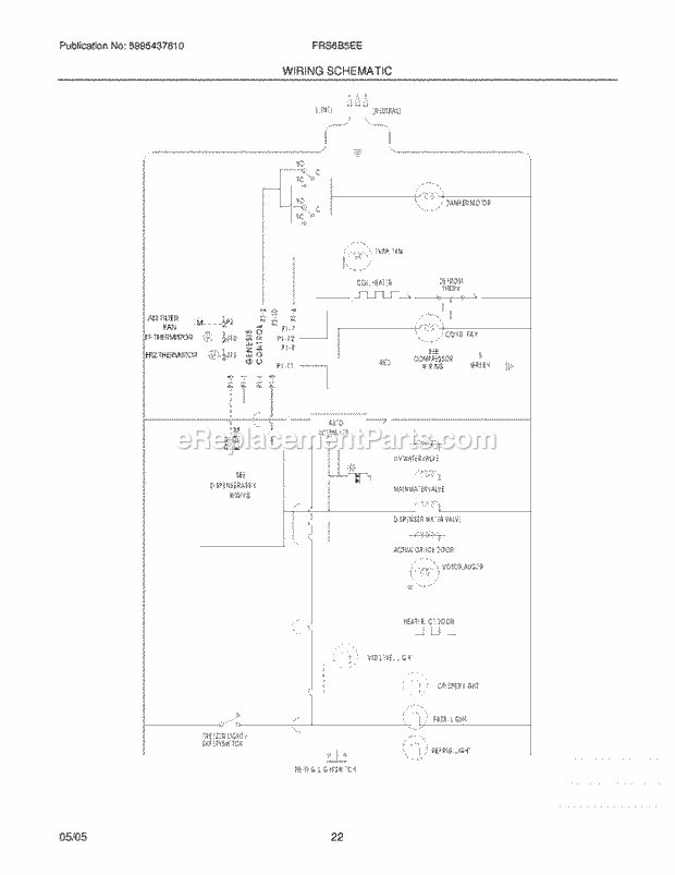 Frigidaire FRS6B5EEQ1 Side-By-Side Refrigerator Page L Diagram