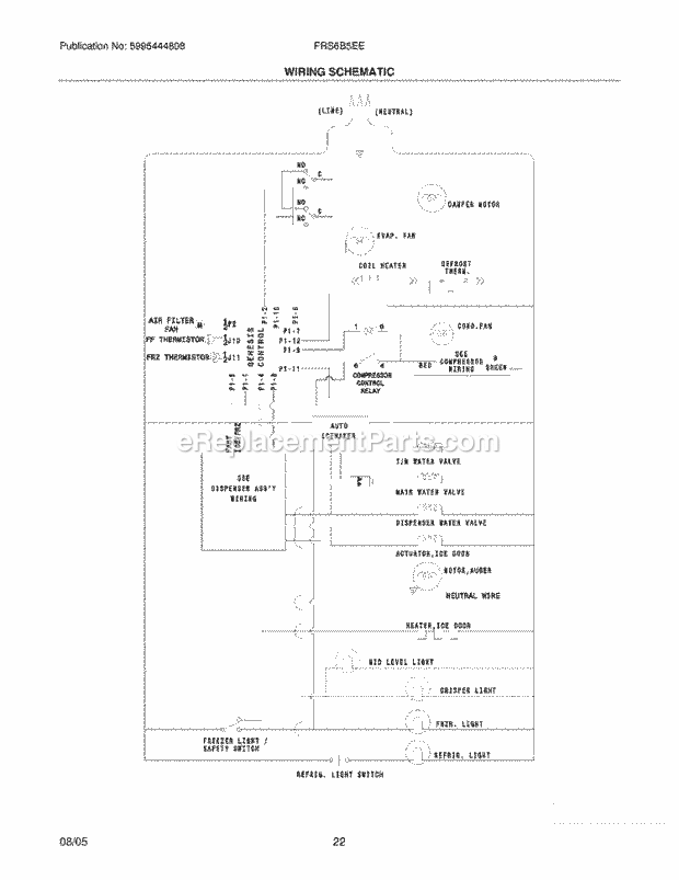 Frigidaire FRS6B5EEW5 Side-By-Side Refrigerator Page L Diagram