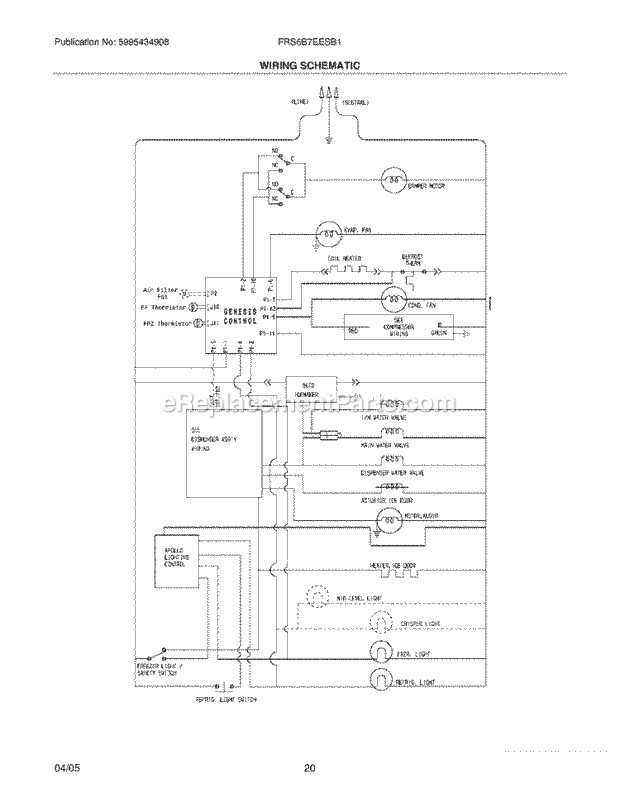 Frigidaire FRS6B7EESB1 Side-By-Side Side-By-Side Page L Diagram