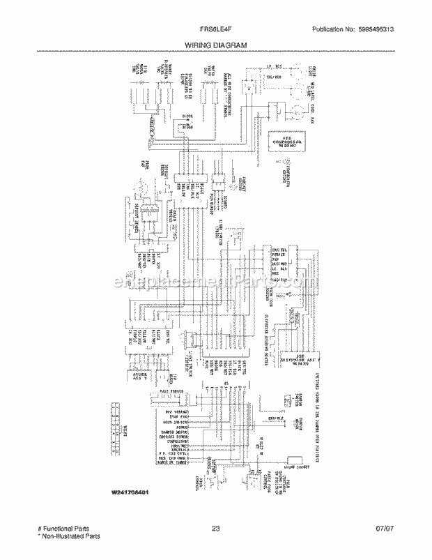 Frigidaire FRS6LE4FQ7 Side-By-Side Refrigerator Page K Diagram