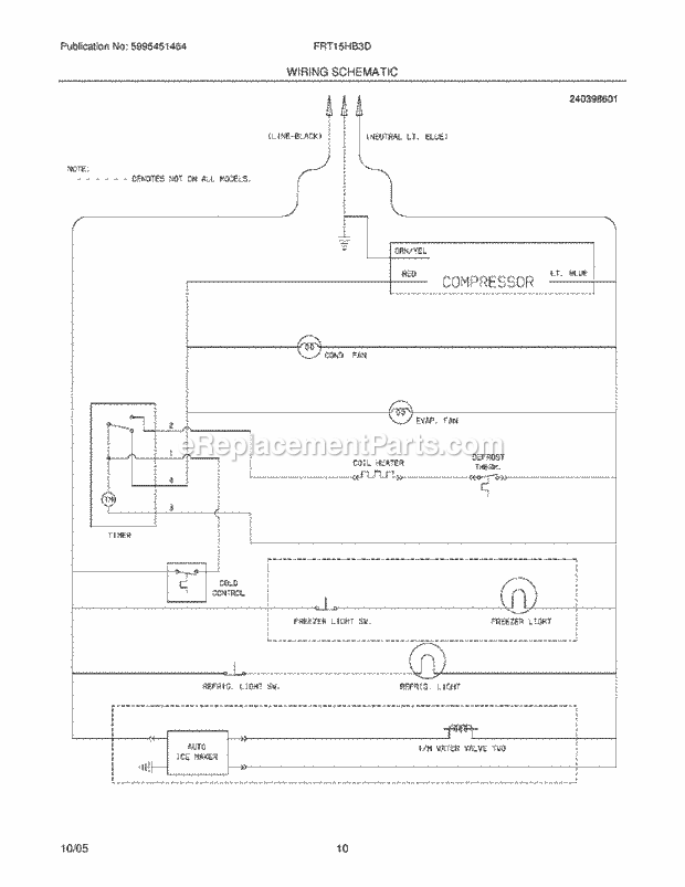 Frigidaire FRT15HB3DZ4 Top Freezer Refrigerator Page G Diagram