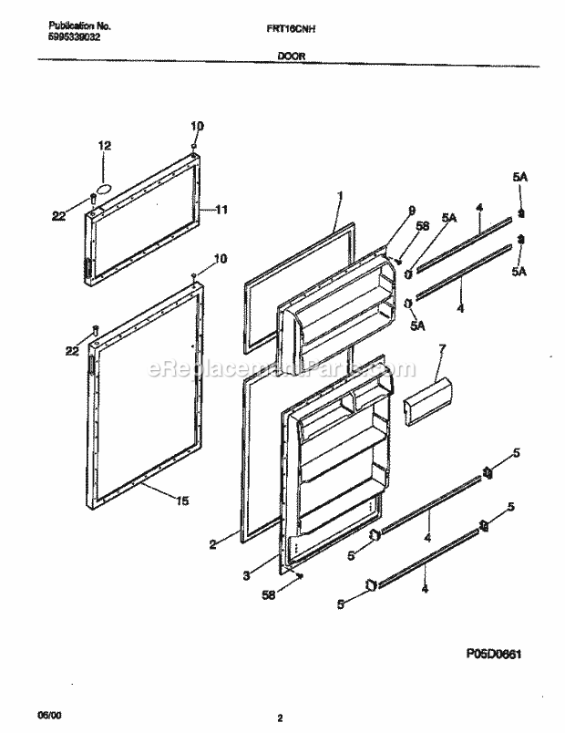 Frigidaire FRT16CNHD2 Frg(V1) / Refrigerator Door Diagram