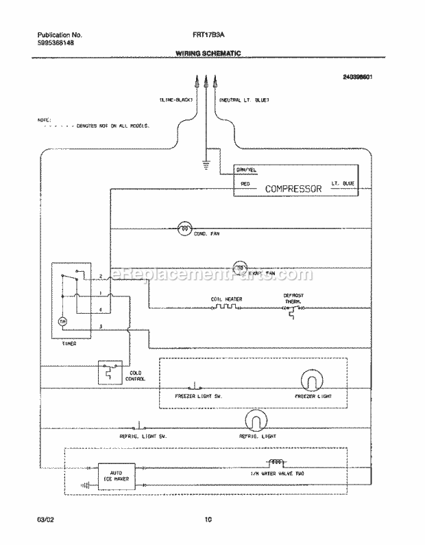 Frigidaire FRT17B3AQ2 Top Freezer Refrigerator Page G Diagram