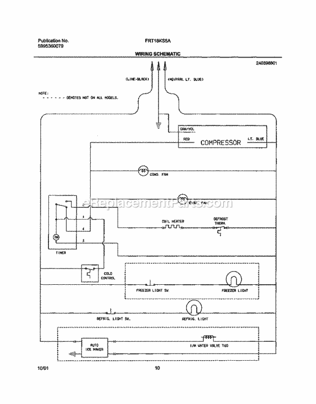 Frigidaire FRT18KS5AQ4 Top Freezer Refrigerator Page G Diagram