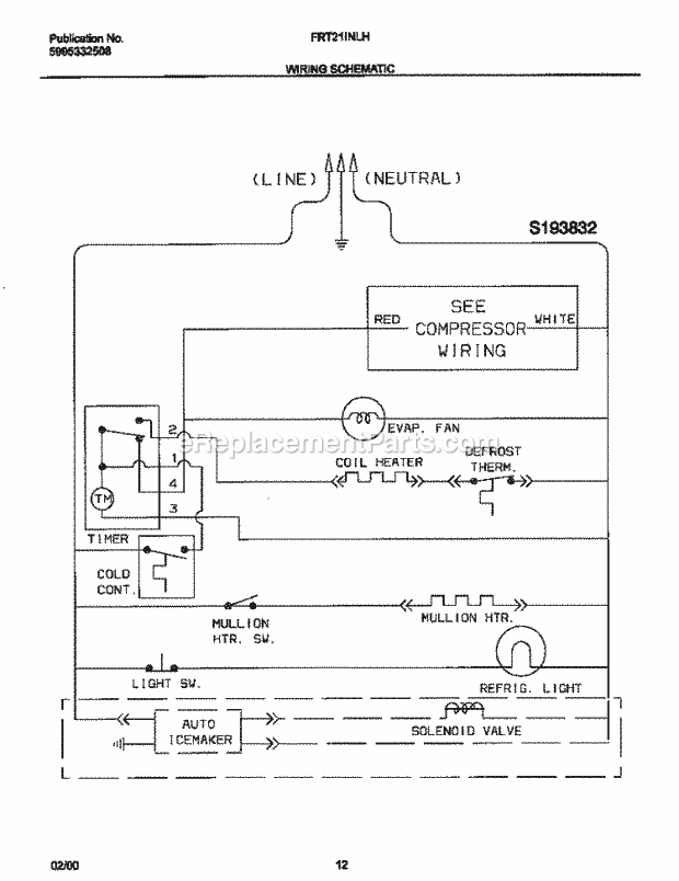 Frigidaire FRT21INLHW3 Top Freezer Refrigerator-Frigidaire Page H Diagram