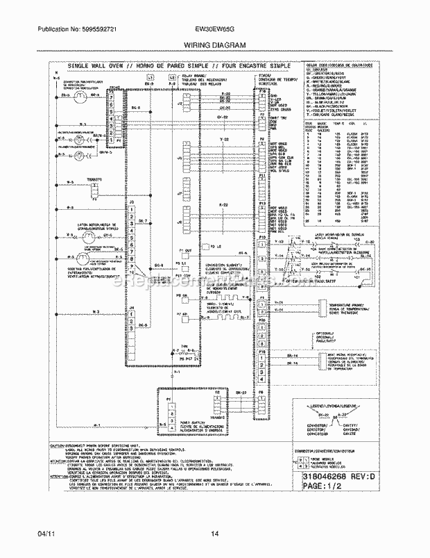 Frigidaire FSC23F7HB3 Side-By-Side Refrigerator Page K Diagram
