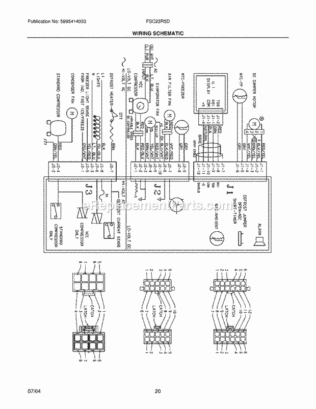 Frigidaire FSC23R5DB0 Side-By-Side Refrigerator Page L Diagram