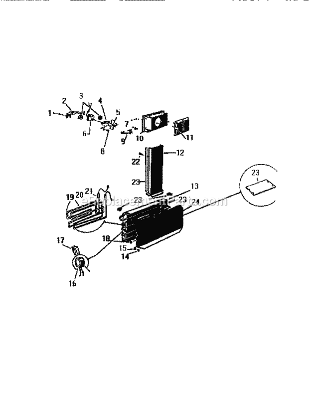 Frigidaire FU017RRW1 Wwh(V2) / Upright Freezer Evaporator, Fan Assembly Diagram