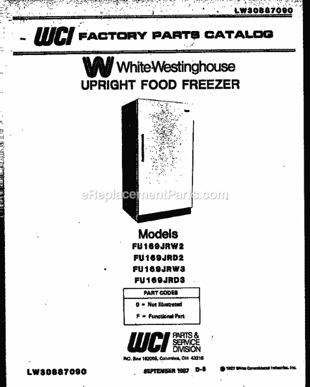 Frigidaire FU169JRD2 Wwh(V2) / Upright Freezer Page B Diagram