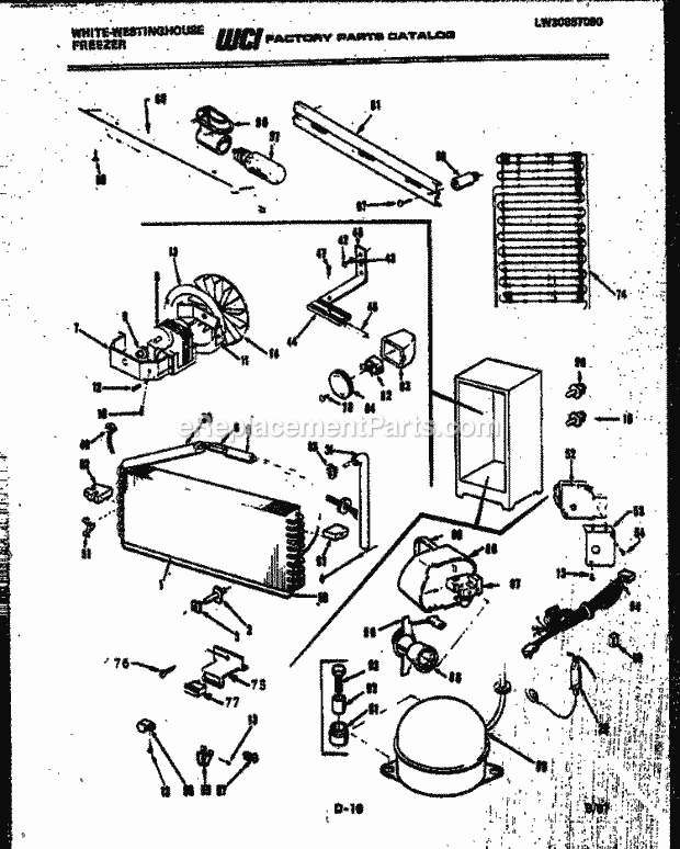 Frigidaire FU169JRD2 Wwh(V2) / Upright Freezer System and Automatic Defrost Parts Diagram