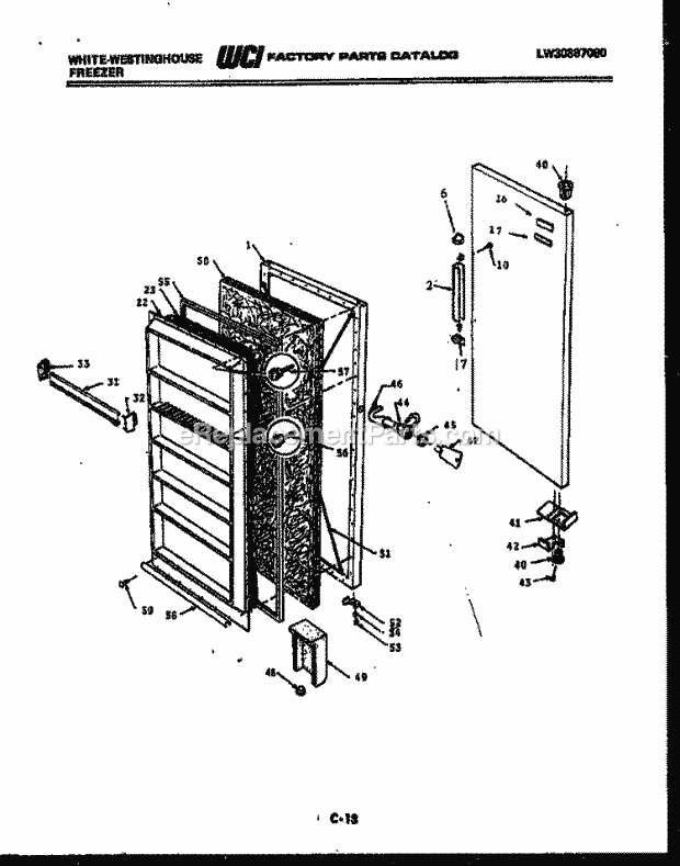 Frigidaire FU199JRW2 Wwh(V2) / Upright Freezer Door Parts Diagram