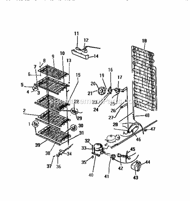 Frigidaire FU218ERW2 Wwh(V9) / Upright Freezer Systems Diagram