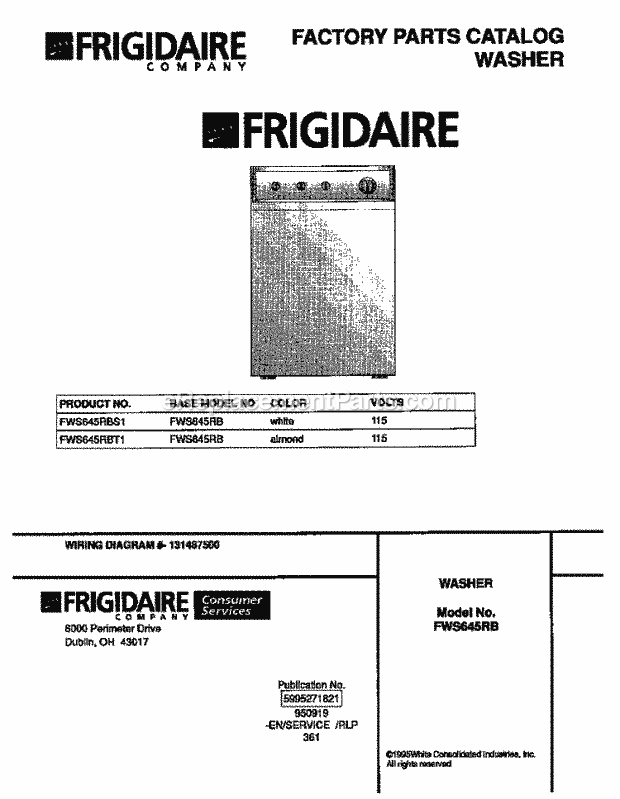 Frigidaire FWS645RBS1 Residential Frigidaire Washer Page C Diagram